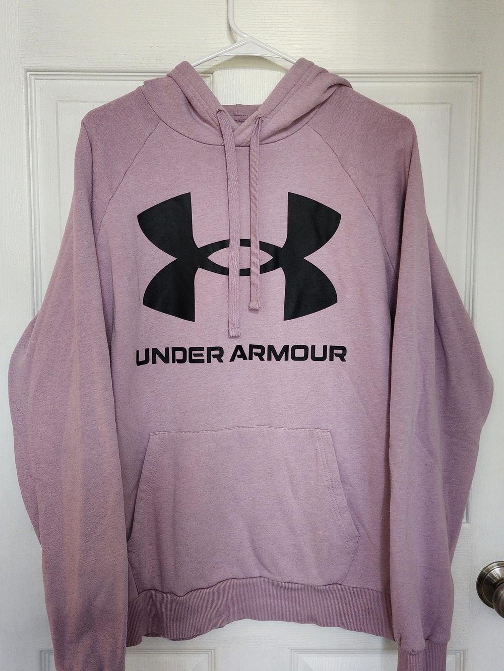 Under Armour Women's Lavender Crewneck Hoodie with Black Logo